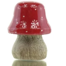 Gasper Weihnachtsdeko Mini-Fliegenpilz Rot & Weiß 5 cm - Holz