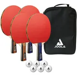 Joola Family Advanced, 4 Tischtennisschläger + 6 Tischtennisbälle 3Star + Tragetasche, Advanced Level, 28x18x8cm