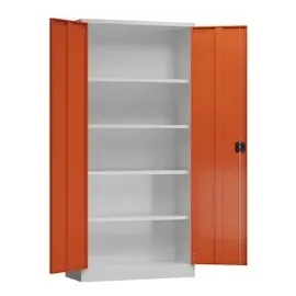 Classix Stahlschrank X-530344 feuerrot, lichtgrau 92,0 x 42,0 x 194,5 cm, aufgebaut