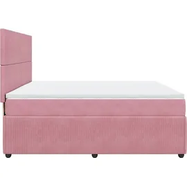 vidaXL Boxspringbett mit Matratze Rosa 180x200 cm Samt