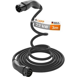 Lapp Helix, Selbstaufrollendes Ladekabel, Typ 2, bis zu 22 kW, 3 m, schwarz
