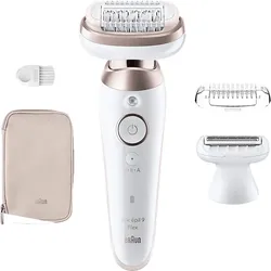 BRAUN Silk-épil 9 9-030 3D Epilierer, Weiß/Rosa Titan