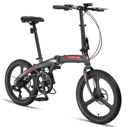 Licorne Bike Phoenix 2D Cross 20 Zoll Aluminium Faltrad Klapprad Scheibenbremse Discbremse Faltfahrrad Herren Damen 7 Gang Kettenschaltung Folding City Bike Alu-Rahmen