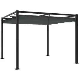 vidaXL Gartenpavillon 3 x 3 m inkl. 4 Seitenteile Anthrazit