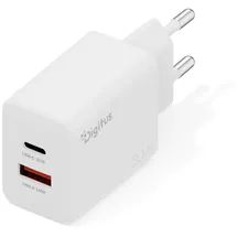 Digitus USB GaN 30W 1x USB-C 1x USB-A Weiß
