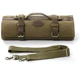 Zayiko Messertasche Profi Küchenmesser Tasche (grün) 12 Schlitze, tragbare Kochmesserrolle
