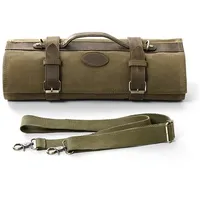 Zayiko Messertasche Profi Küchenmesser Tasche (grün) 12 Schlitze, tragbare Kochmesserrolle