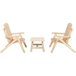 vidaXL 3-tlg. Garten-Lounge-Set Massivholz Fichte