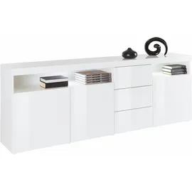 borchardt Möbel Sideboard 200 x 72 x 35 cm Weiß / Glänzend
