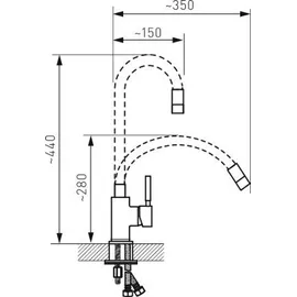 FERRO Novaservis Küchenarmatur mit flexiblem Arm Schwarz