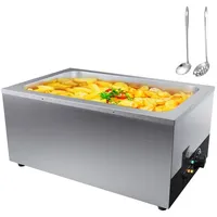 Edelstahl Buffetwärmer - Speisewärmer 1200 W - 1 x 26,4 L Buffetbehälter - 555 x 355 x 260 mm Wärmebehälter - inkl. Schöpfkellen mit langem G...