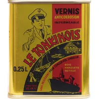 Le Tonkinois VERNIS farblos | bewährter Naturöl-Lack für den Innen und Aussenbereich, schichtbildend und sehr glänzend | Bootslack, Holzlack und Lack für Küchenarbeitsplatte (250ml)
