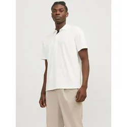 Poloshirt JACK & JONES "JPRCCRODNEY SS POLO SN", Herren, Gr. XL, weiß (cloud dancer), Jersey, Obermaterial: 60% Baumwolle, 40% Polyester, unifarben, Basic, regular fit, Kurzarm, Shirts