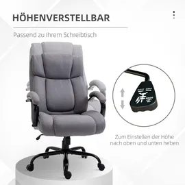 Vinsetto Bürostuhl Schreibtischstuhl Gaming Stuhl Drehstuhl Wippfunktion drehbar höhenverstellbar Belastbarkeit 220 kg Hellgrau