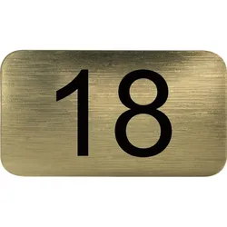 Nummernschild selbstklebend, 35 x 20 mm, Type 18, Kunststoff gold metallic