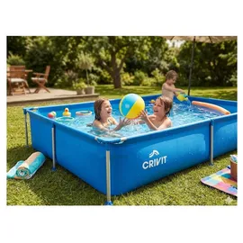 Crivit Framepool Rechteckig 228 x 159 x 42 cm blau inkl. Ablassventil, Bodenschienen