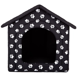 Bjird Tierhaus Hundehütte – Hundehöhle für kleine mittelgroße und große Hunde, Hundeliegen mit herausnehmbarer Dach, Größe S-XXXL, made in EU schwarz 52 cm x 53 cm x 46 cm