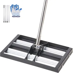 VEVOR Rasenrakel mit Rolle Nivellierrechen Levelingrake Rasenpflege 254x431mm