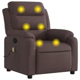 vidaXL Massagesessel Dunkelbraun Stoff 92,5 x 100 x 92,5 cm Braun mit Fernbedienung