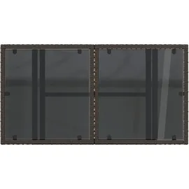vidaXL Gartentisch mit Glasplatte 100 x 55 x 73 cm Braun