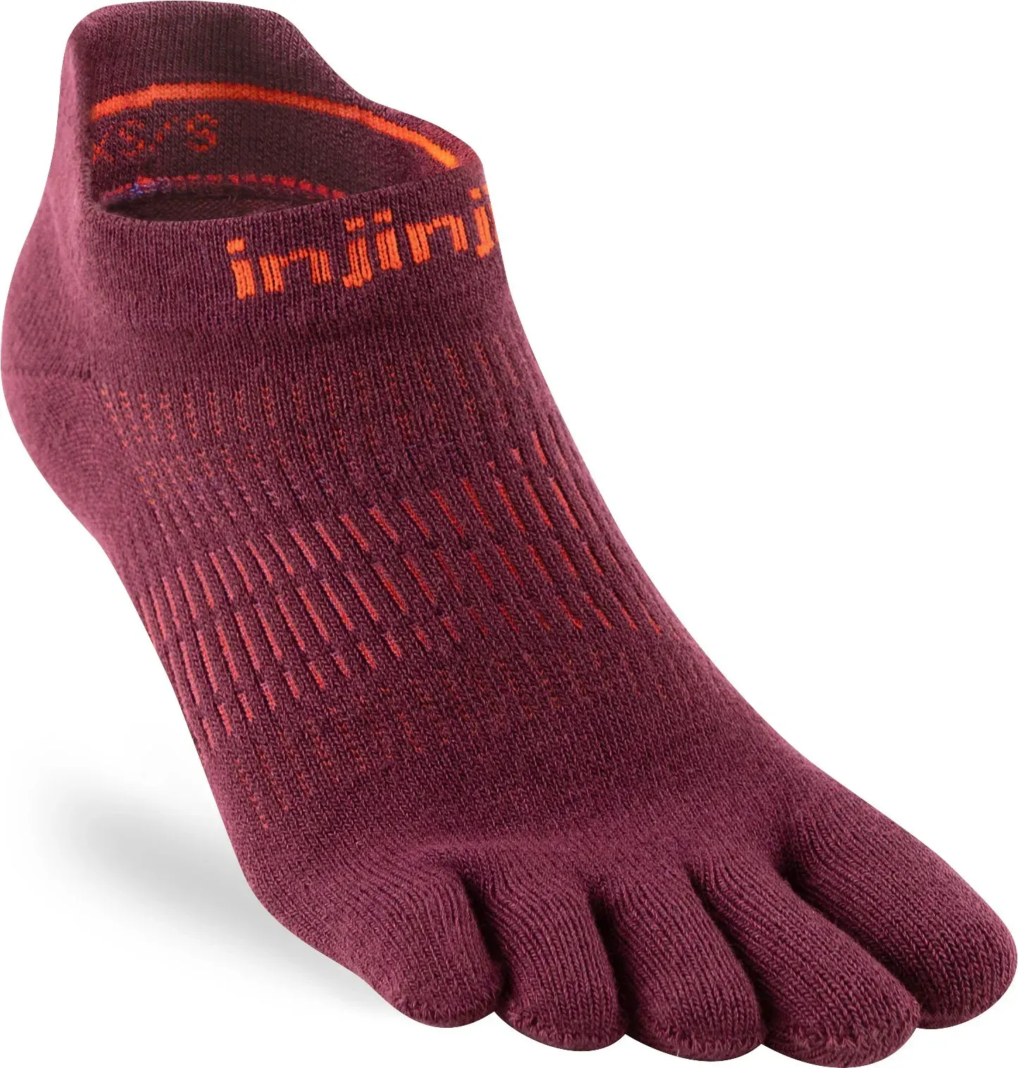 Injinji Damen Run Lightweight No-Show Zehensocken - 35-40 - Mahogany