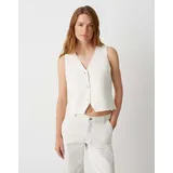 Opus DIFORA Slim Strickweste Weiß 42