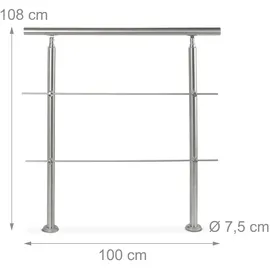 Relaxdays Treppengeländer Edelstahl