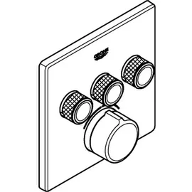 Grohe SmartControl Unterputzmischer, drei Absperrventile, eckige Rosette, 3 Verbraucher, chrom, 29149000