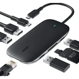 Aukey CB-C71 laptop-dockingstation - portreplikator Schwarz