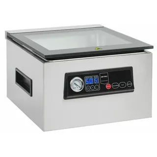 METRO Professional Kammervakuumierer GVS1200, Edelstahl/Glas, 37.2 x 44.3 x 24.9 cm, Kap. 7 L, pumpe 70L/min, Timer, 5 Funkionen, silber