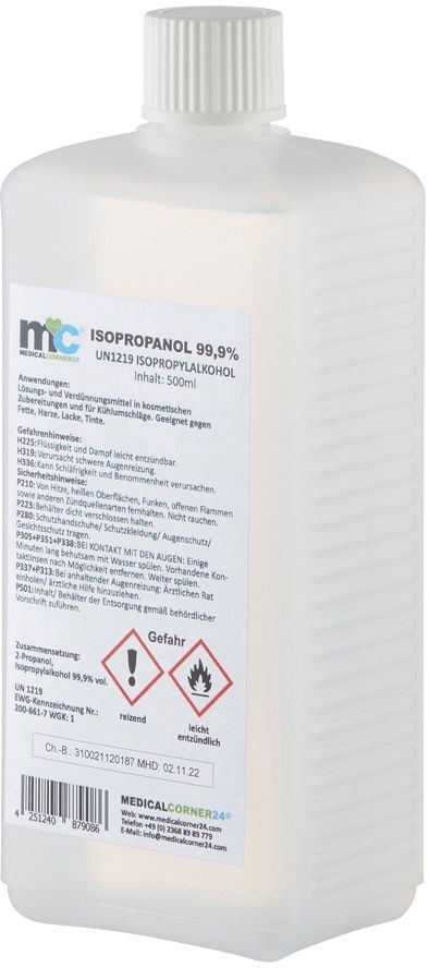 Medicalcorner24 Isopropanol 99,9% Flüssigkeit 0,5 l