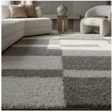 KADIMA DESIGN Teppich Hochflor Langflor Karo Kuschelig Waschbar Strapazierfähig Wohnzimmer Schlafzimmer Beige 120x170 cm – WATZMANN von Kadima Design
