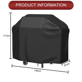 Intirilife Grillabdeckung 147 x 61 x 117 cm Polyester schwarz