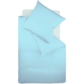 fleuresse Bettwäsche »Colours«, in weicher Interlock Jersey Qualität aus 100% Baumwolle, Bett- und Kopfkissenbezug mit Reißverschluss, STANDARD 100 by OEKO-TEX® zertifiziert, blau