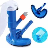 Oberirdischer Poolsauger, tragbarer Poolreinigungssauger mit Sandsack und Bürste, Poolzubehör für Teichbrunnen (ohne Stange)