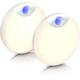 Brandson -2 x LED Nachtlicht mit Bewegungsmelder - Dimmbar – mit Akku - Lichtsensor - – PIR Infrarotsensor Bewegungssensor – Sensoreinheit 120° - mit 20 sec. Timer – Set