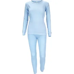 Thermounterwäsche Damen Set | Unterhemd + Unterhose | Innenfleece | Hellblau hellblau S