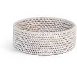 H&h Runder Korb aus Rattan, weiß, 22 x 7 cm