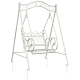 vidaXL Schaukelbank 113 x 121,5 x 168 cm Antik Weiß