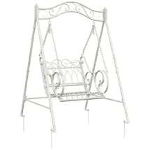 vidaXL Schaukelbank 113 x 121,5 x 168 cm Antik Weiß
