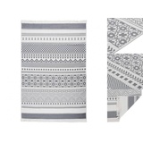 vidaXL Teppich Grau und Weiß 160x230 cm Baumwolle