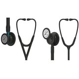 3M Littmann Cardiology IV Stethoskop für die Diagnose, 69 cm, 6201 & 3M Littmann Classic III Stethoskop zur Überwachung, Black Edition Bruststück, schwarzer Schlauch, 69 cm, 5803