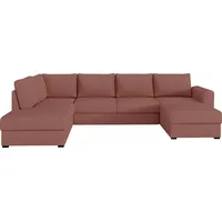 MIRJAN24 Ecksofa Wilma, Eckcouch vom Hersteller, U-Form Schlafsofa, Stilvoll Polsterecke, Wohnzimmer Sofagarnitur (Farbe: Uttario Velvet 2955, Seit... - Rosa