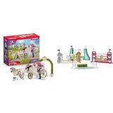 SCHLEICH 42641 Hochzeitskutsche, ab 5 Jahren, Horse Club - Spielset, 106 Teile & 42612 Hindernisse Zubehör, für Kinder ab 5-12 Jahren, Horse Club - Zubehör