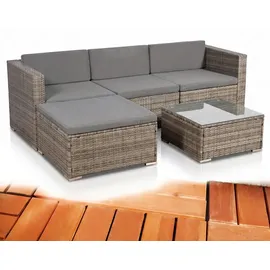MuCoLa Polyrattan Lounge-Set 5-tlg. grau