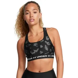 Under Armour Damen BH mit gekreuztem Rücken, mittelhoher Druck, Schwarz/Anthrazit/Weiß, M - M