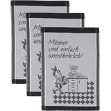 Ross Geschirrtuch ROSS "Männer sind einfach unentbehrlich", schwarz (schwarz, grau), B:50cm L:70cm, 100% Baumwolle, Geschirrtücher, Geschirrtuch, Sprüchetuch, aus 100% Baumwolle