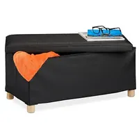 Relaxdays Sitztruhe 10031588_46 schwarz Holz 76,0 cm