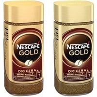 NESCAFÉ GOLD Original, löslicher Bohnenkaffee, Instant-Kaffee aus erlesenen Kaffeebohnen, koffeinhaltig, 2er Pack (1 x 200g)