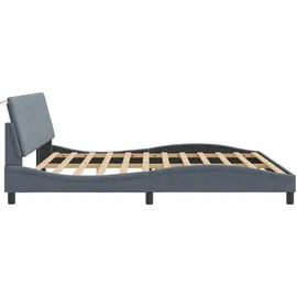 vidaXL Bettgestell mit LED ohne Matratze "Hanko" Dunkelgrau 200x200 cm Samt